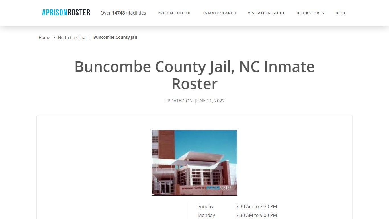 Buncombe County Jail, NC Inmate Roster